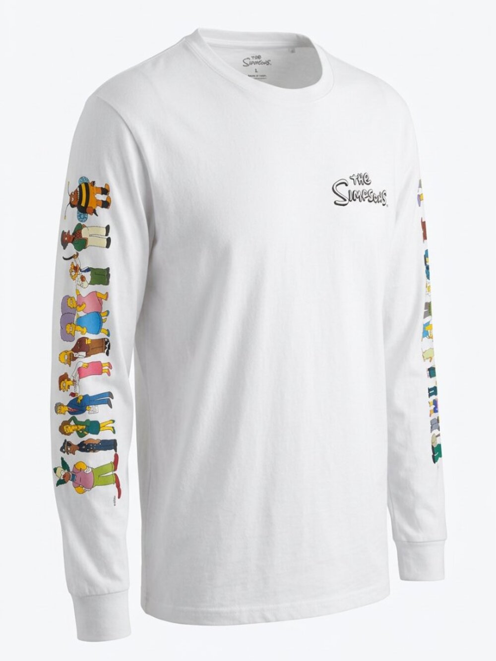 H&M Divided The Simpsons Long Sleeve Shirt Men’s Medium White Graphic Sleeves